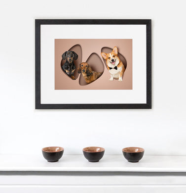 Chic Shapes - 3 Pets, Framed