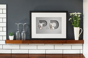 Two Pets in Letters Framed