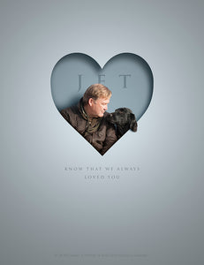 Two Pets/People in Heart Print Mount Only or Framed (from two photos)