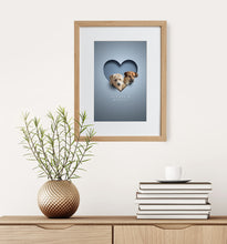 Load image into Gallery viewer, Group in Heart with Frame  (from one photo)