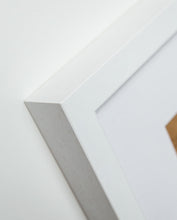 Load image into Gallery viewer, white wooden picture frame corner detail