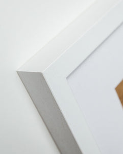 white wooden picture frame corner detail